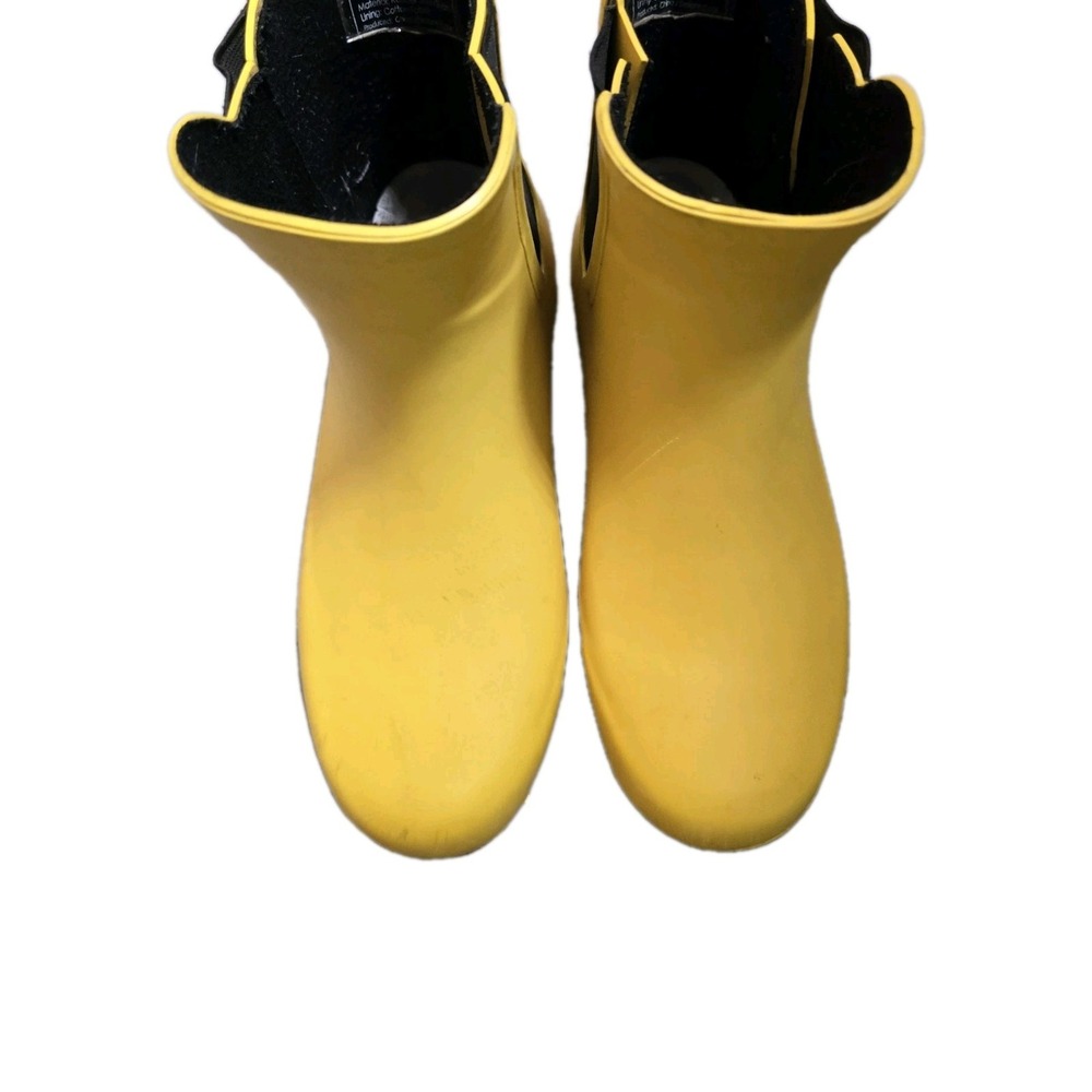 ROMA Boots Women's Chelsea Rain Boots Yellow Rubber Ankle Booties Size 7 US...
